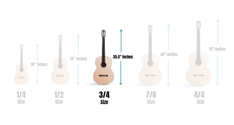 3/4 guitar - Guitar Size for Kids - TrueMusicHelper infograhic