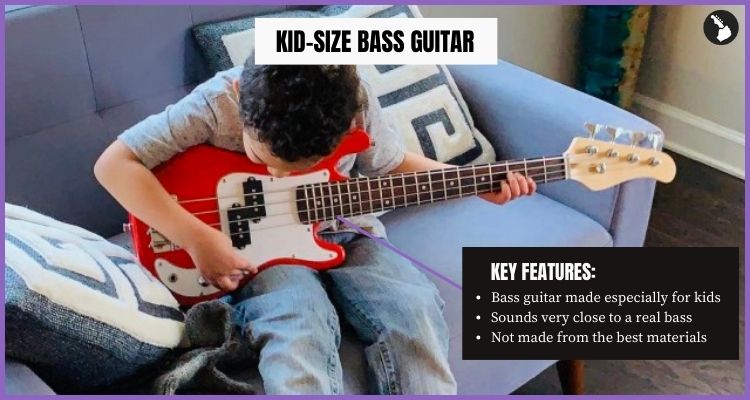 Kid size bass guitar - - Key Features - Types of bass guitars infographic