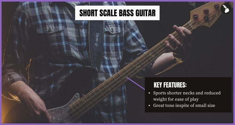Short Scale Bass guitar - - Key Features - Types of bass guitars infographic