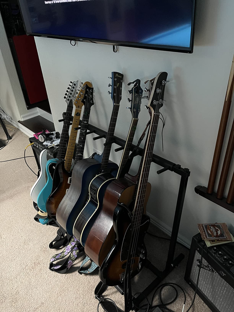 The Morimoe Guitar Stand is a great choice for people who want to store and show off more than one guitar. 