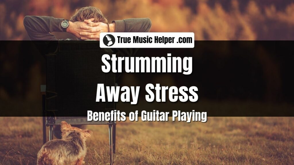 When playing the guitar, individuals focus on the music, putting their worries aside, even if just for a moment. 